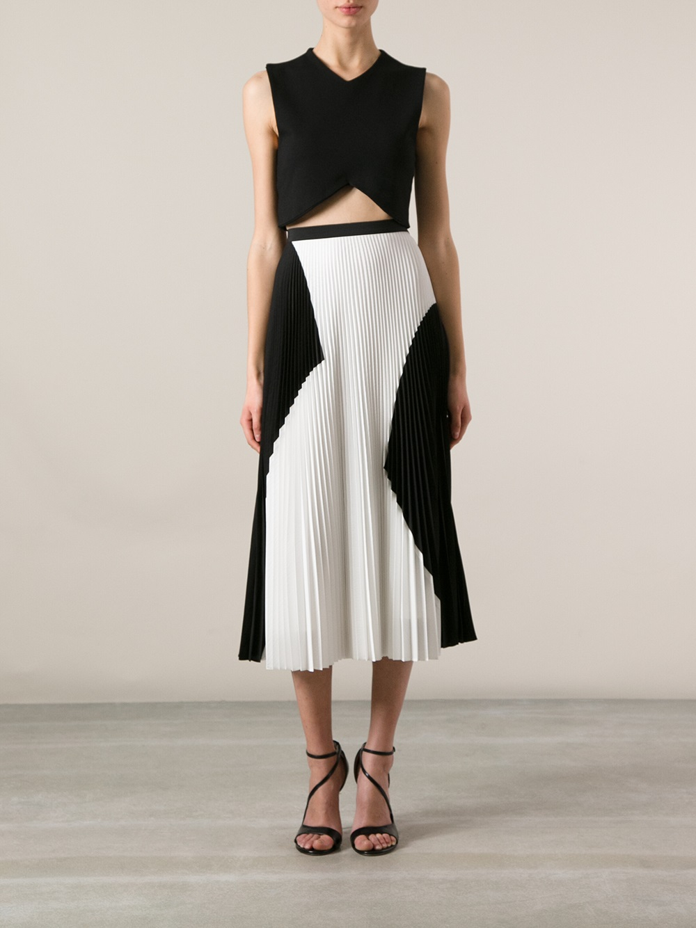 Proenza Schouler Pleated Skirt in Black (White) - Lyst