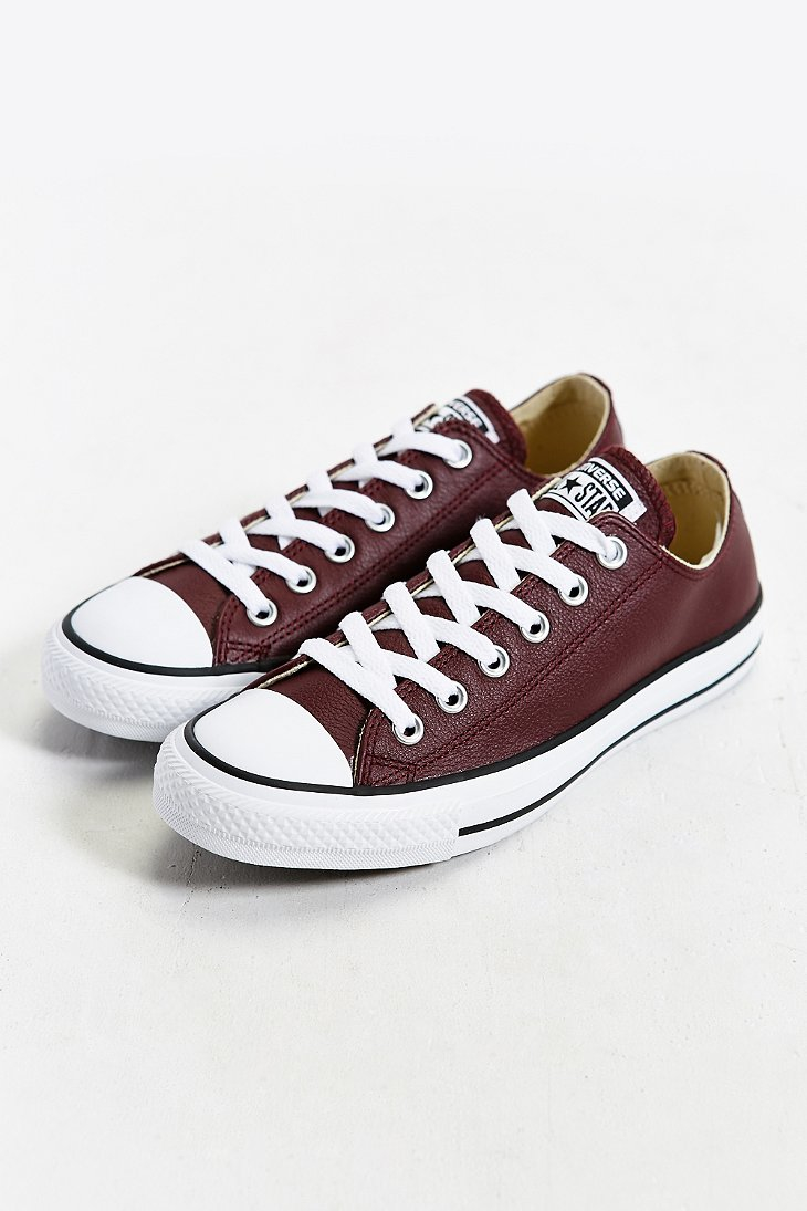 Converse Chuck Taylor All Star Leather Low-top Sneaker in Maroon (Purple)  for Men | Lyst