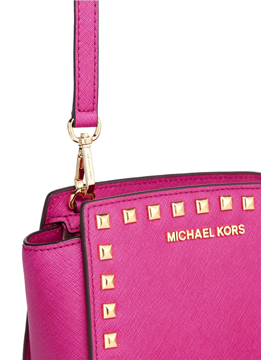 Michael Kors Selma Mini Stud Messenger Bag Raspberry Pink : Clothing, Shoes  & Jewelry 