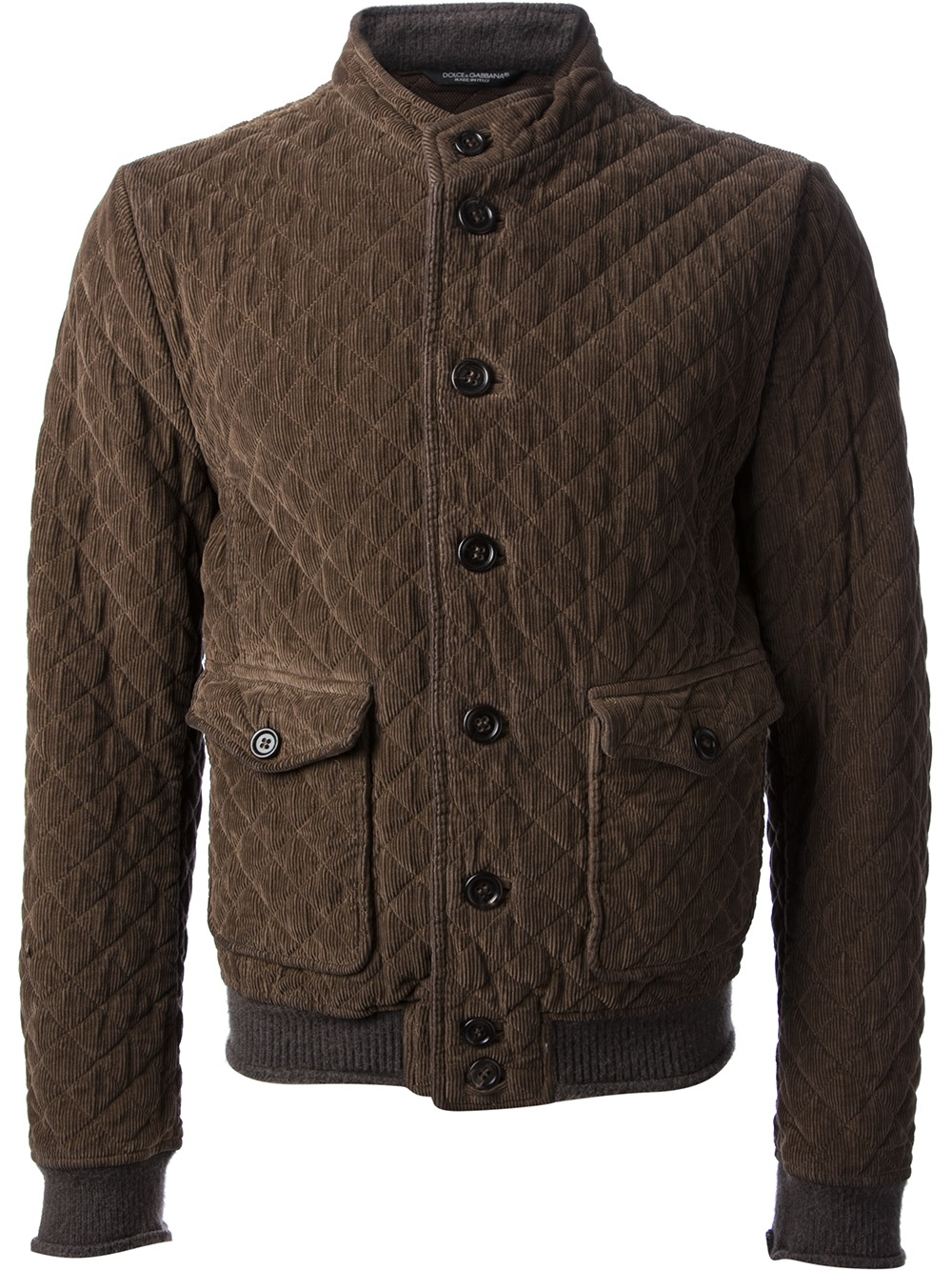 Dolce & Gabbana Quilted Corduroy Jacket in Brown for Men | Lyst