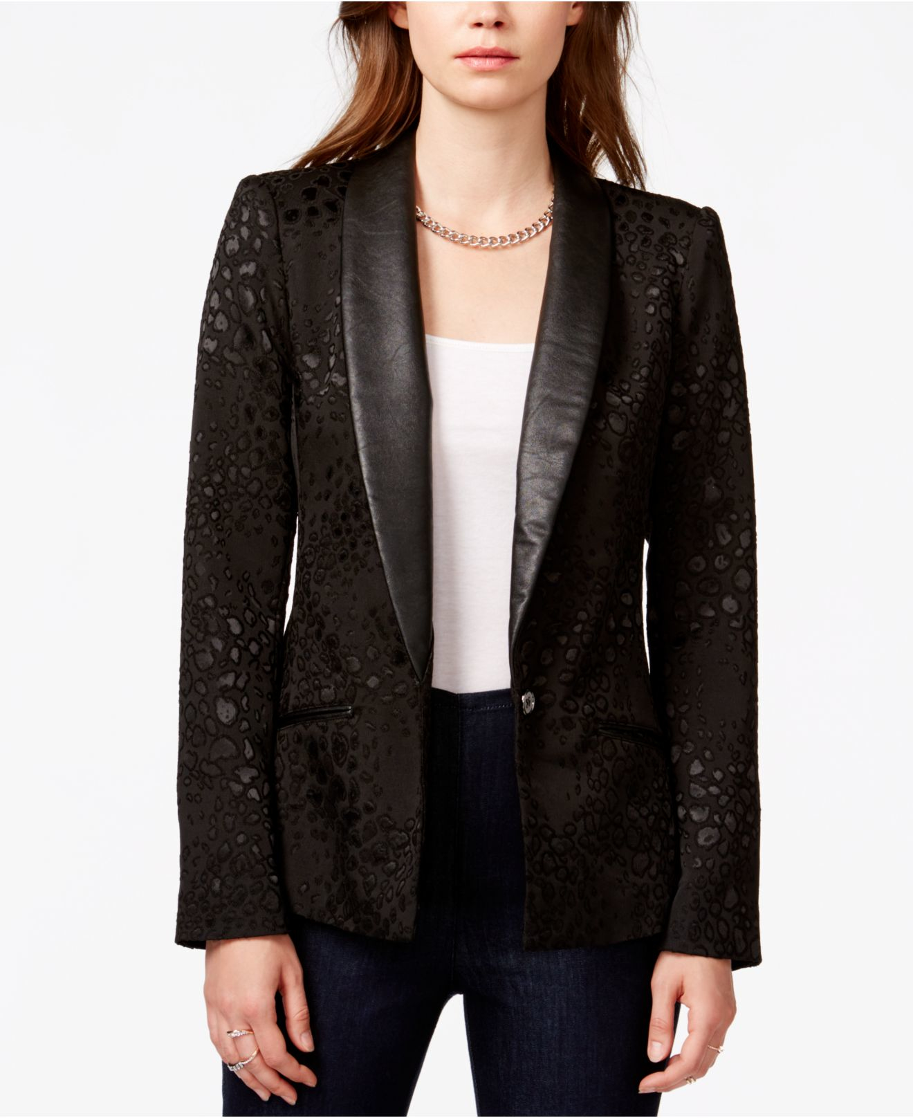 black leopard print blazer