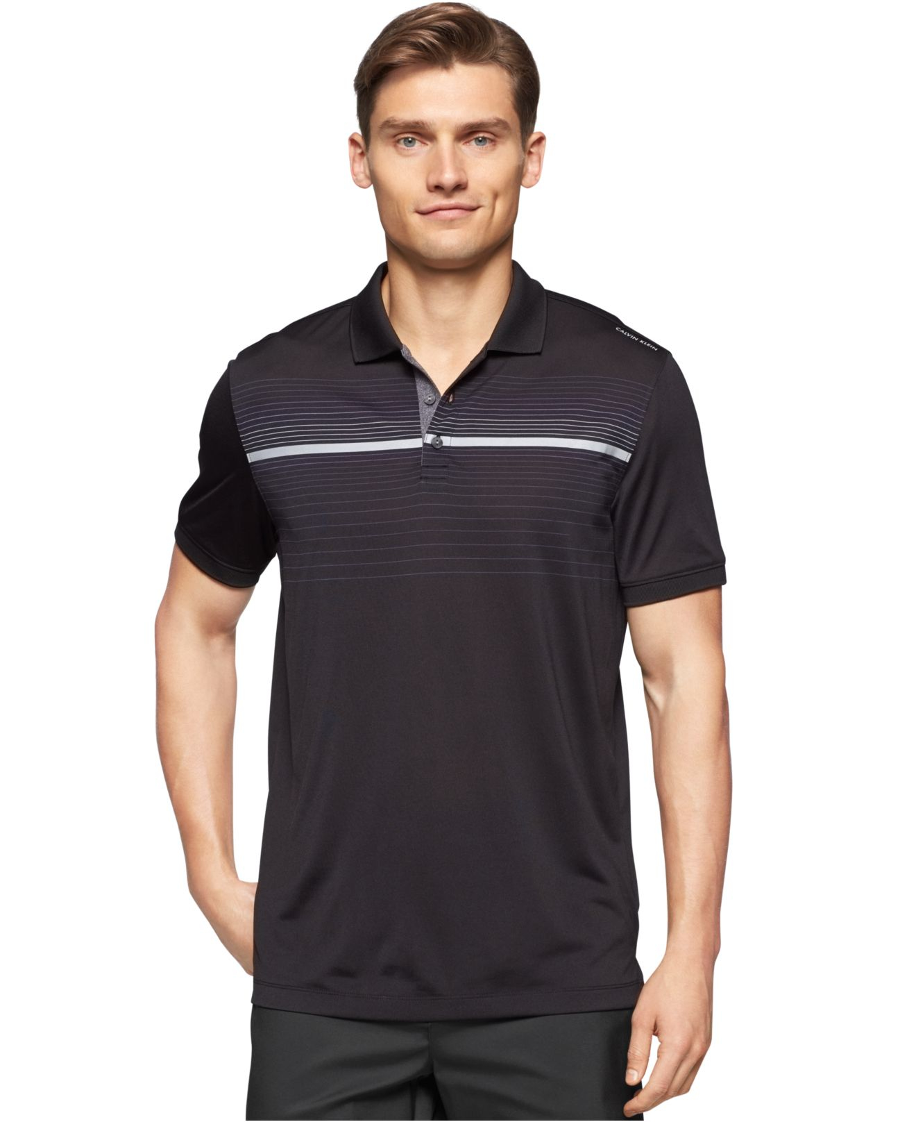 polo shirt with reflective stripes