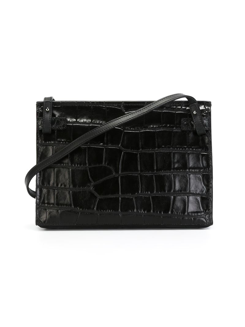 black croc cross body bag