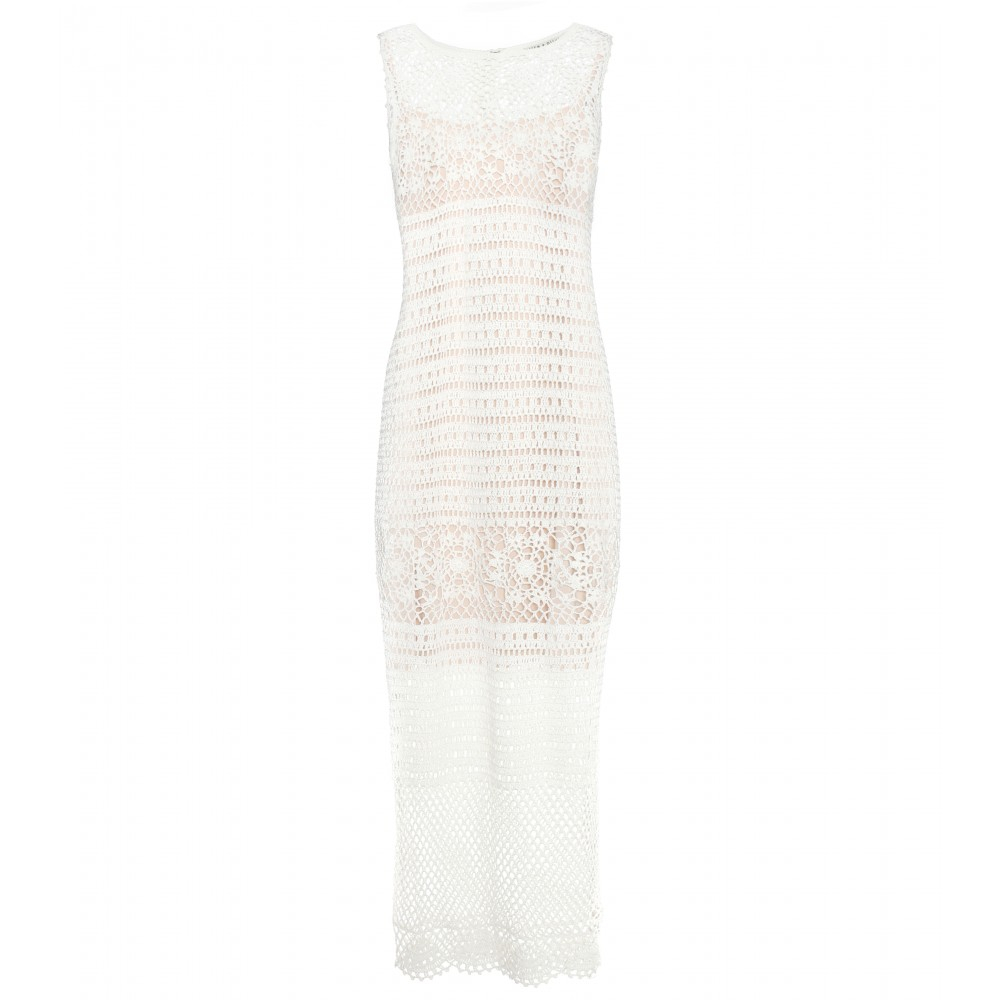 Lyst Alice Olivia Amari Crochet Knit Dress In White Gallery Previously Sold At Mytheresa Women S Crochet Dresses