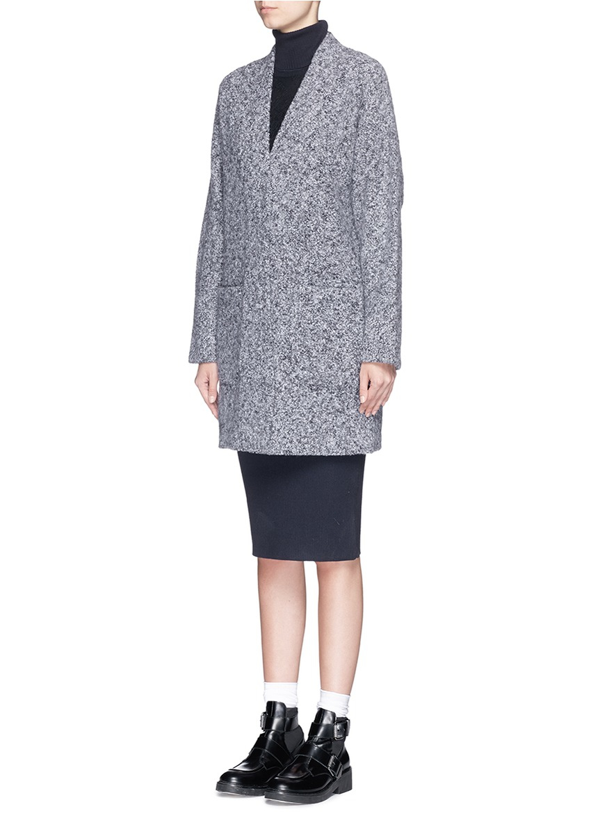 boucle sweater coat