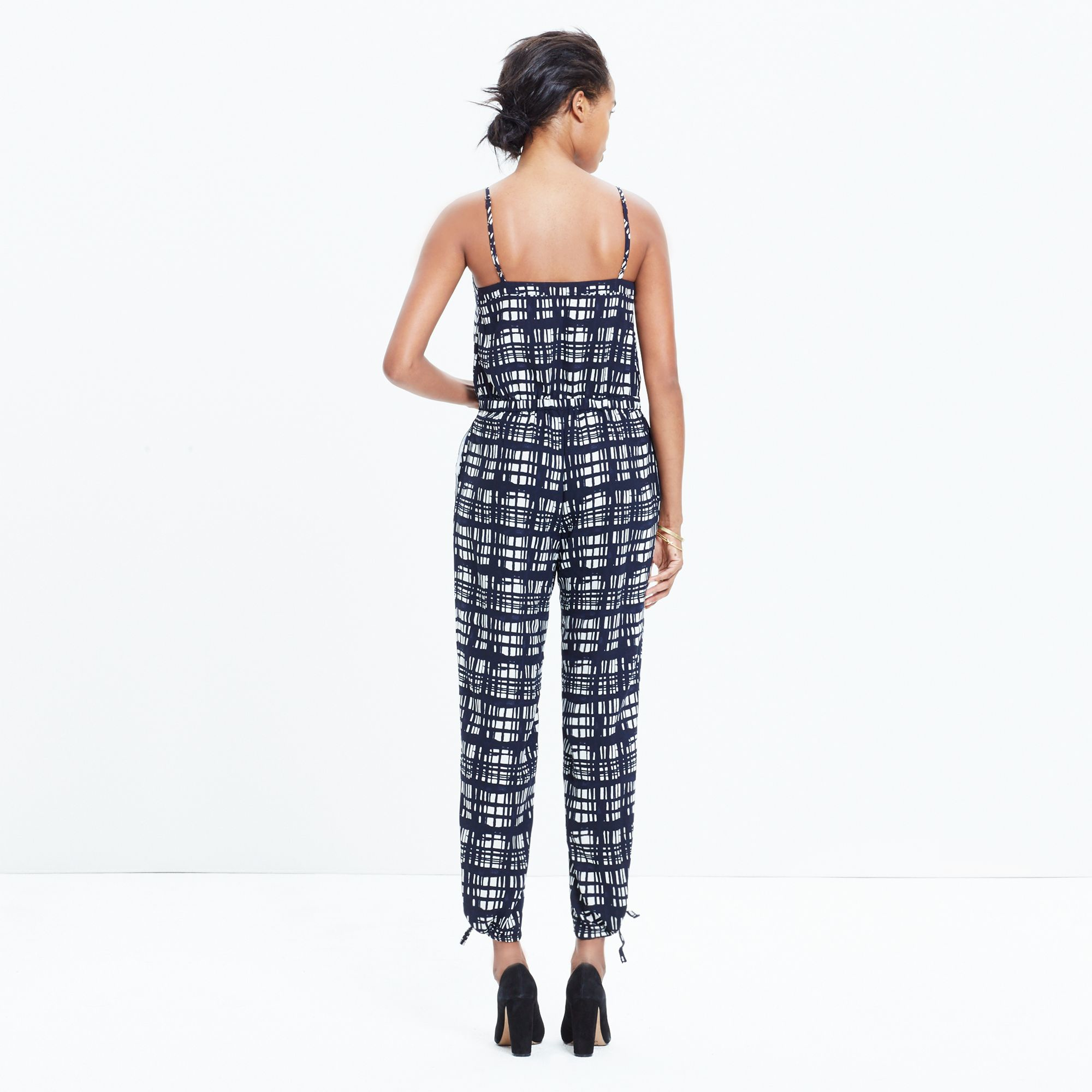 Madewell Fauxwrap Cami Jumpsuit In Brushstroke Plaid Lyst