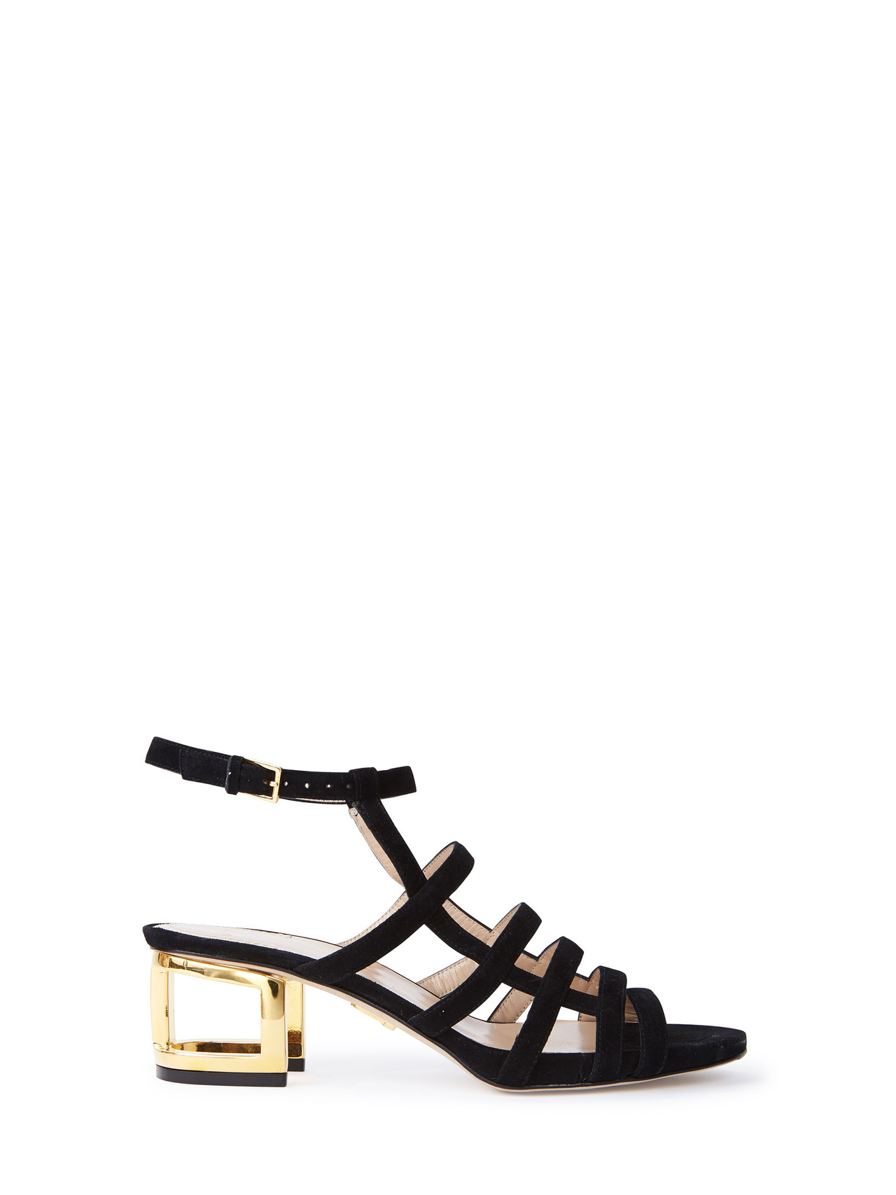 Maiyet Valencia Mid-Heel Sandals in Gold