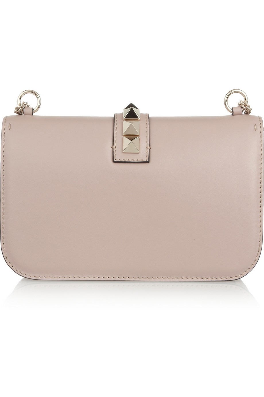 Lyst - Valentino Glam Lock Medium Leather Shoulder Bag in Natural
