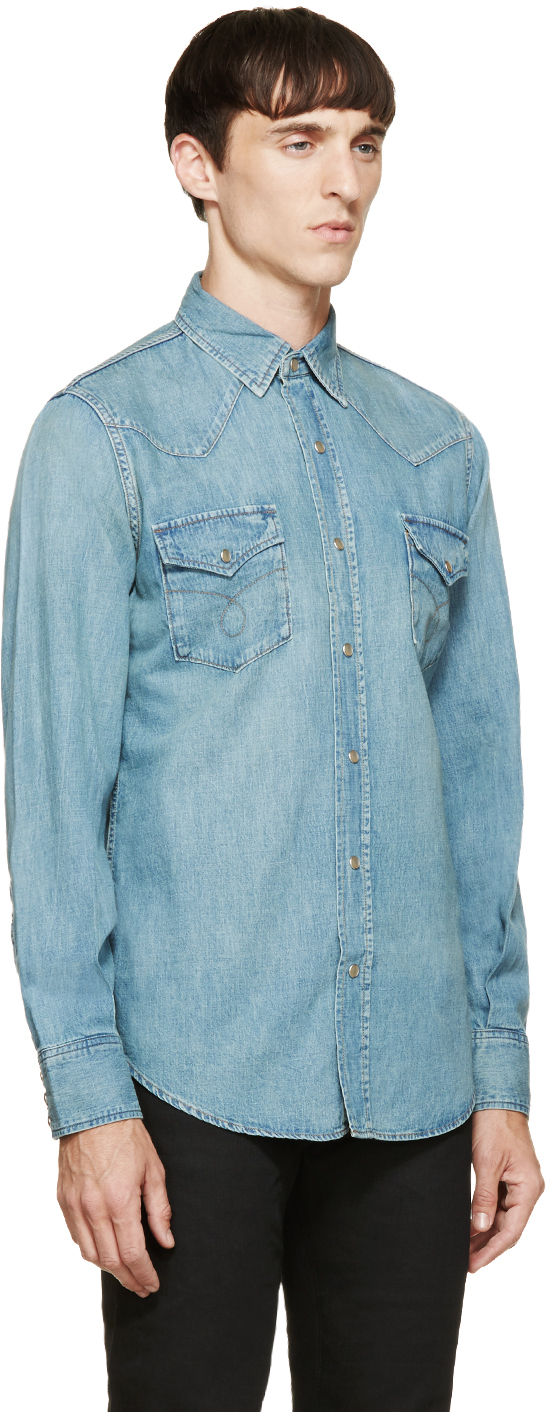 saint laurent denim shirt