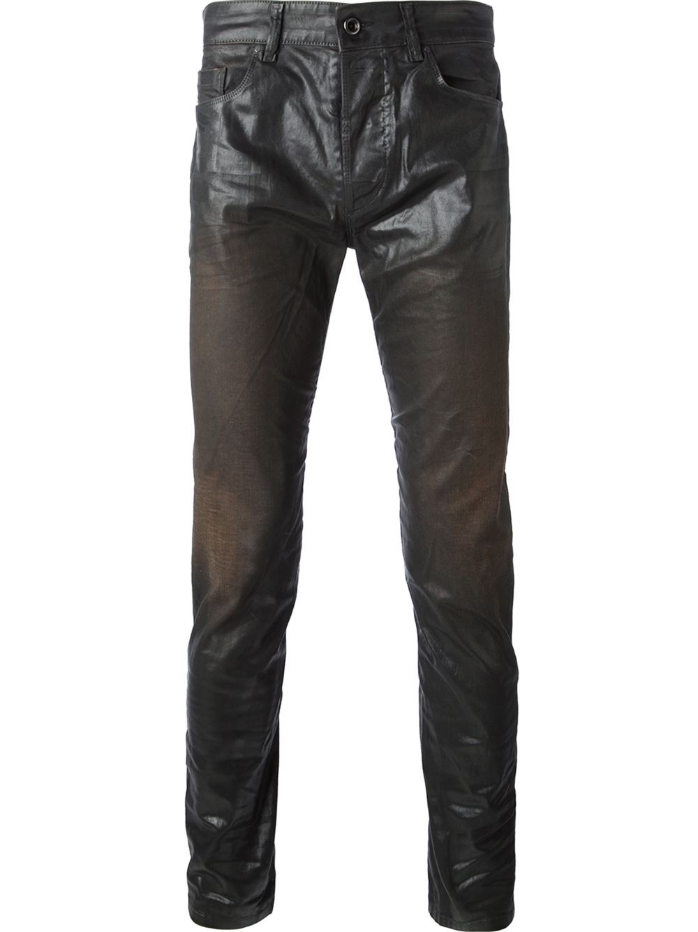 Lyst - Diesel Black Gold Coated Skinny Jeans in Black for Men