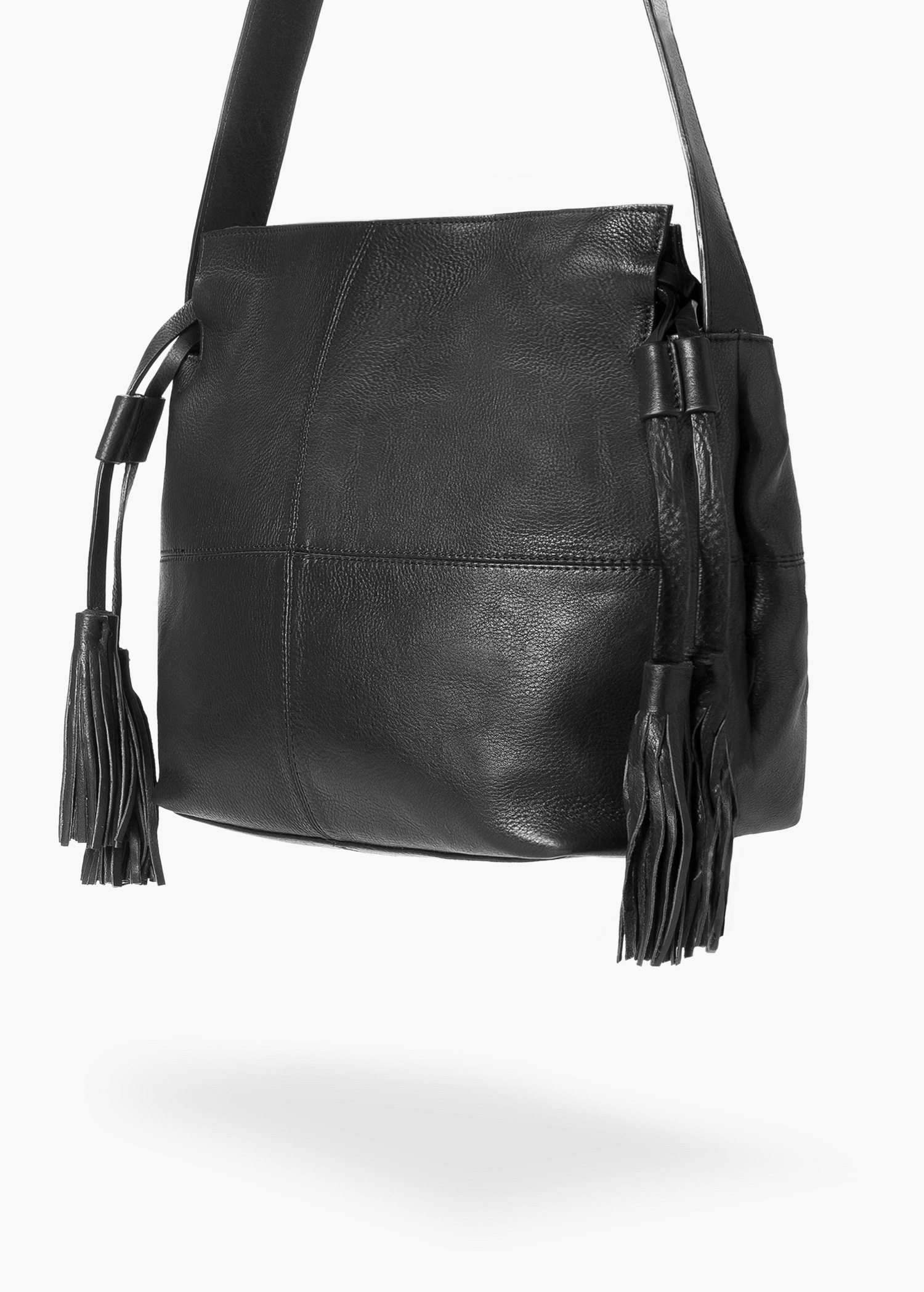 Mango Pebbled Leather Bag in Black Lyst