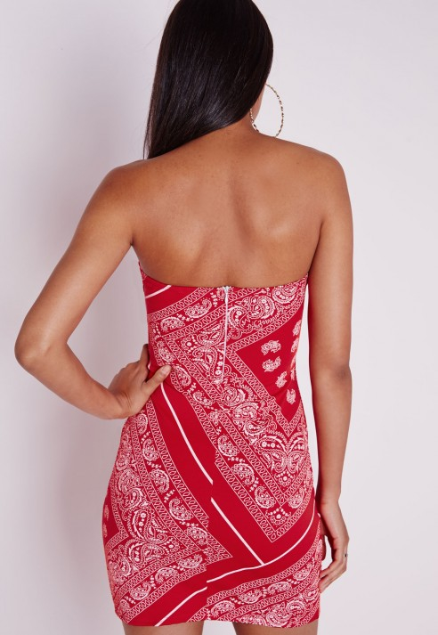 red bandana bodycon dress