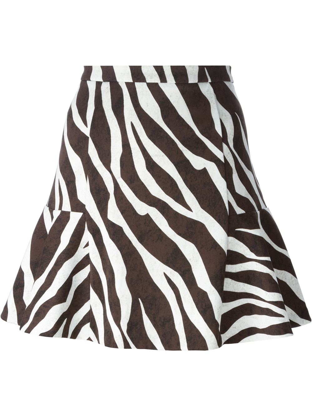 Michael Michael Kors Zebra Print Flared Skirt in Black