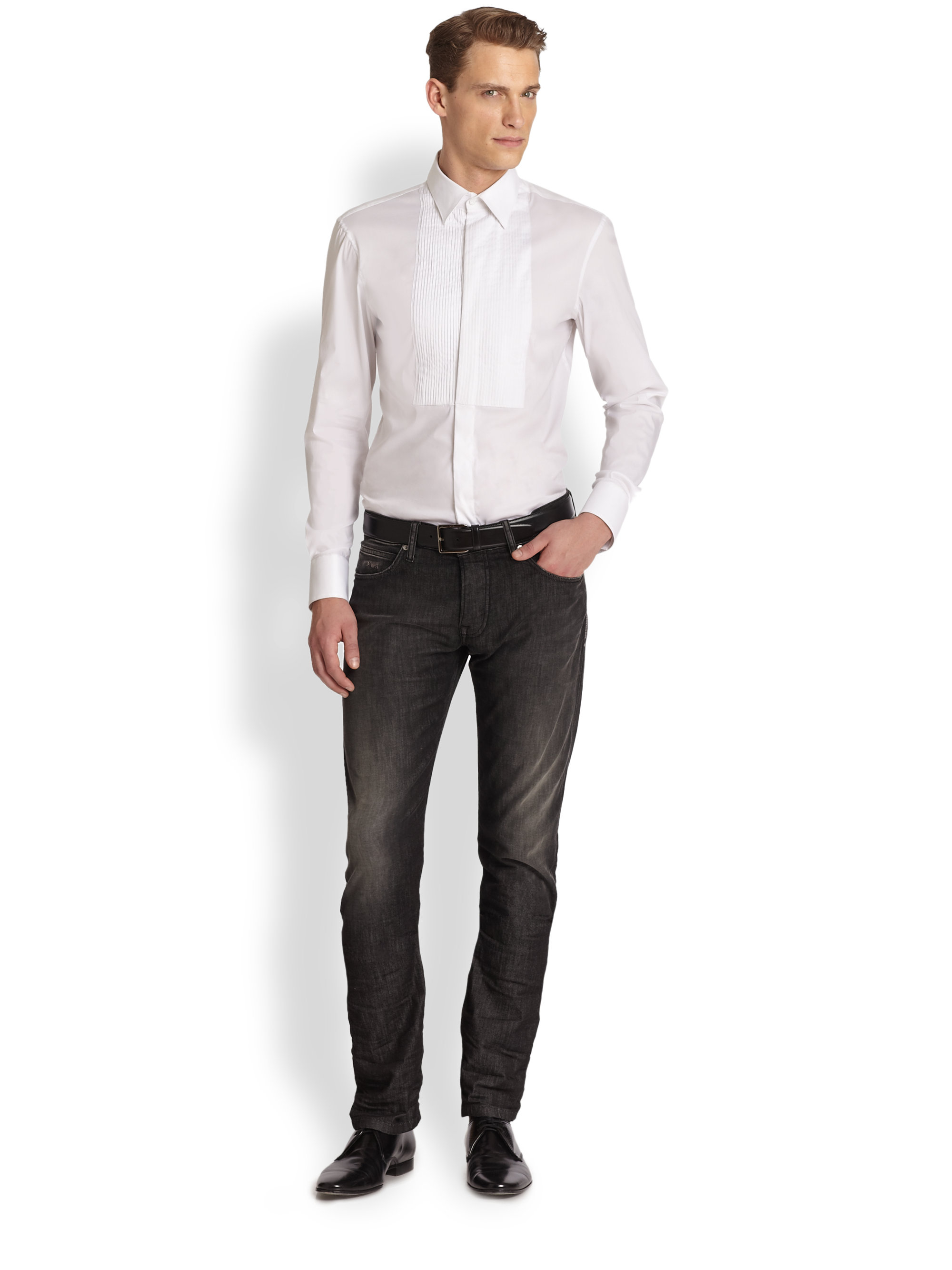tuxedo shirt with jeans