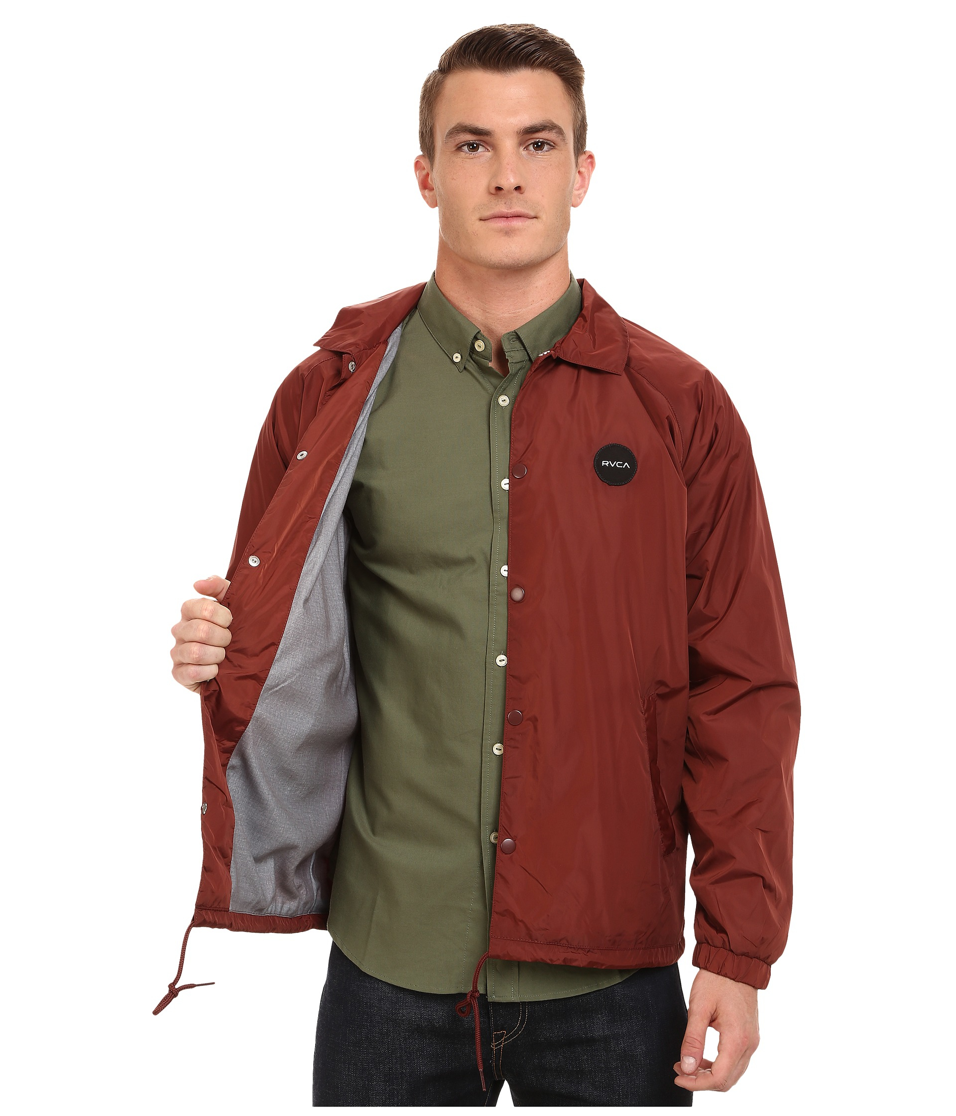RVCA Motors Coaches Jacket in Red for Men - Lyst