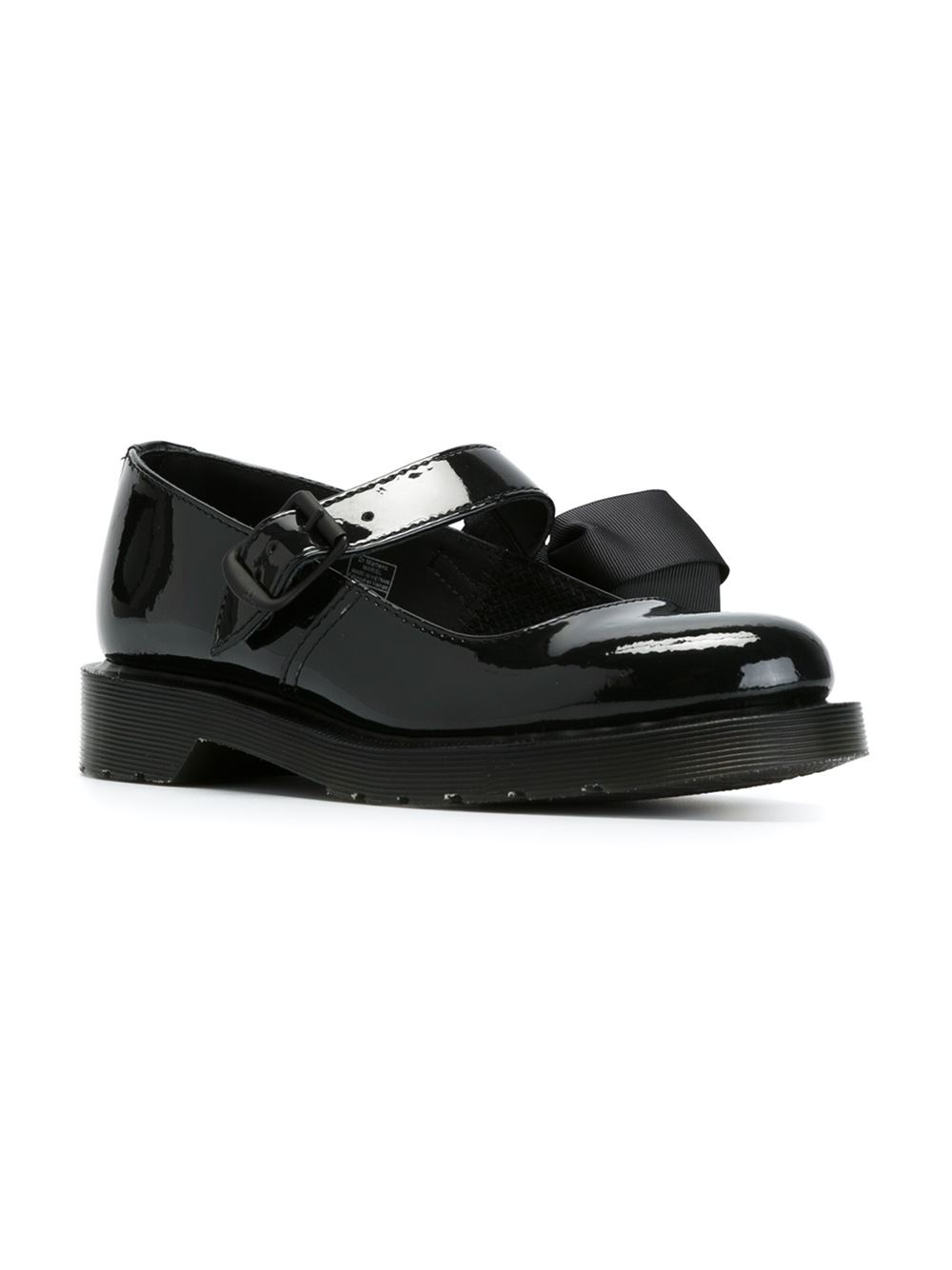 dr martens black mariel patent flat shoes