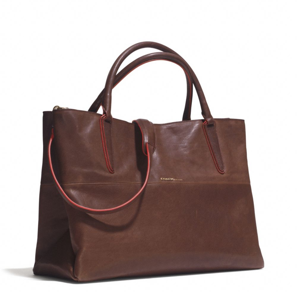 COACH Large Soft Borough Bag In Vachetta Leather in Metallic - Lyst