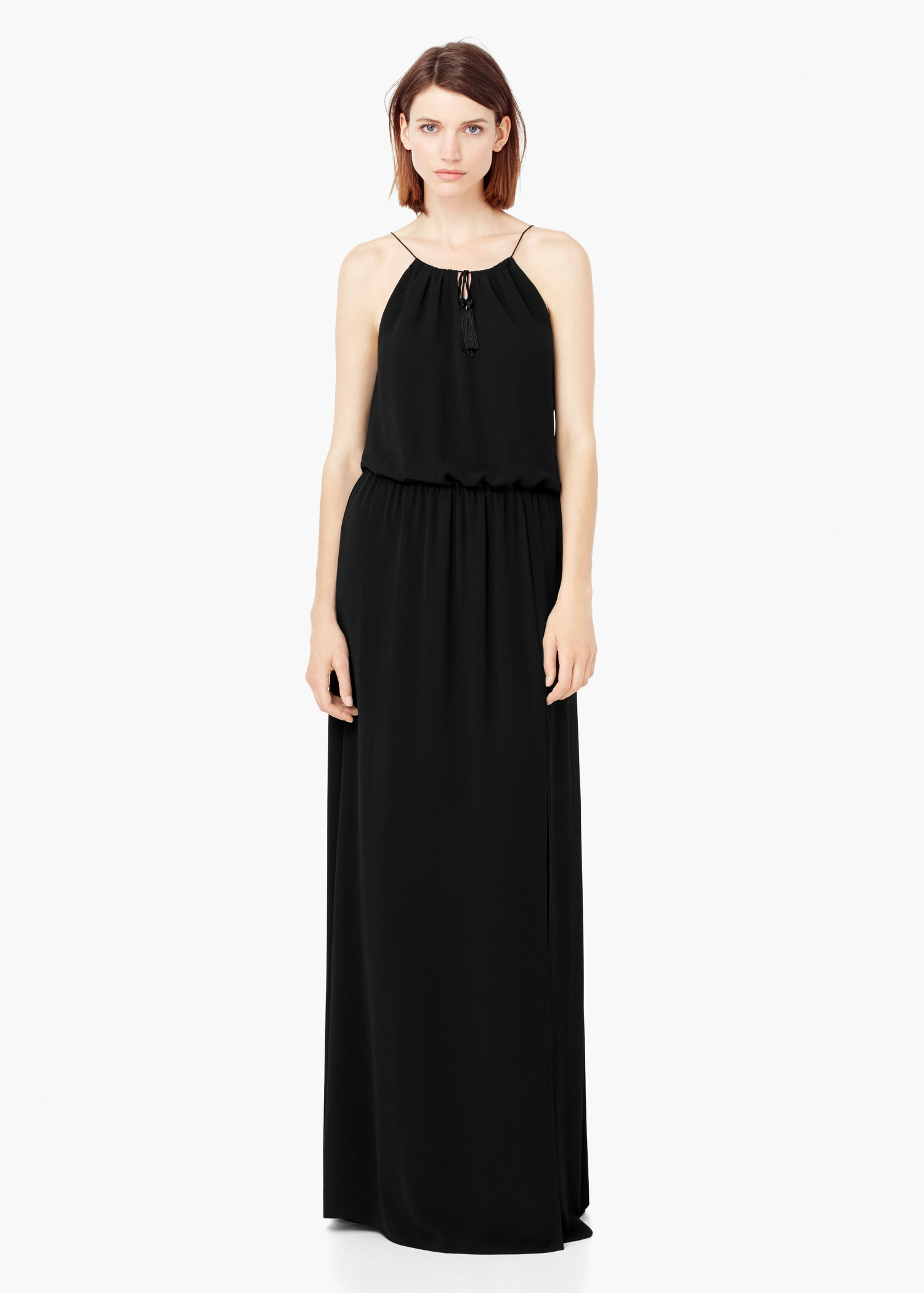 mango long black dress