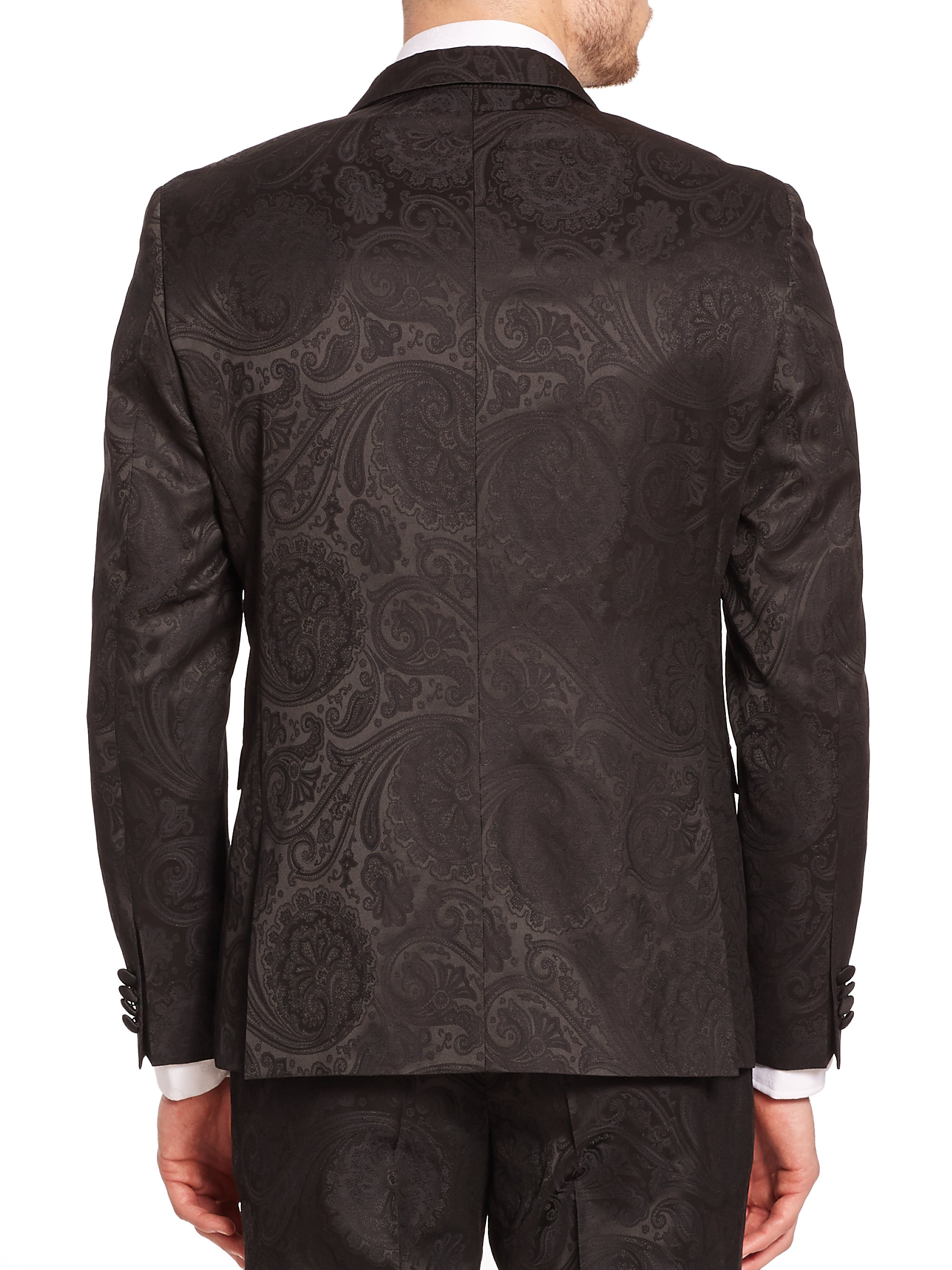 Lyst - Sand Paisley Jacquard Dinner Jacket in Black for Men