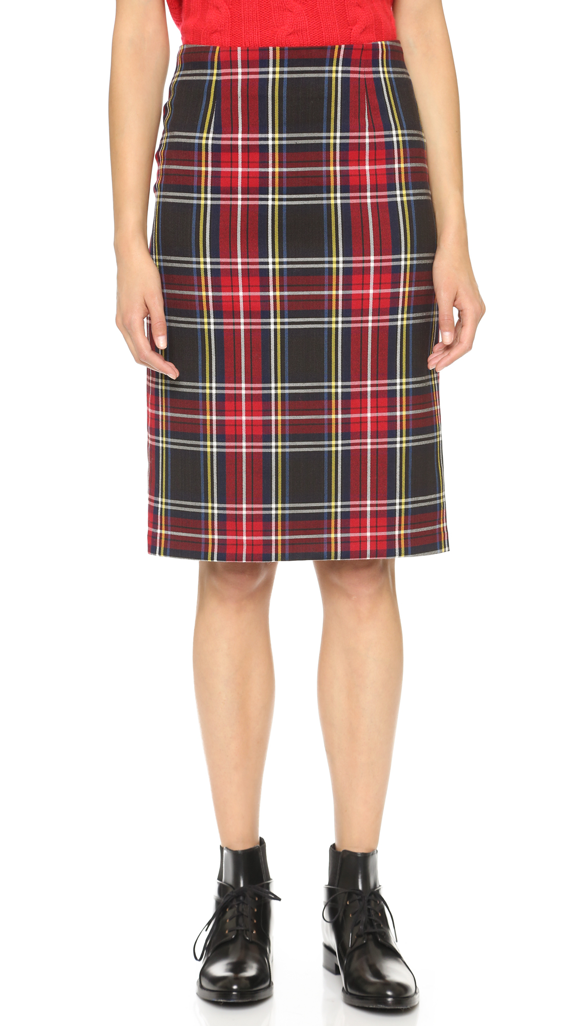 BB Dakota Synthetic Lyla Tartan Plaid Pencil Skirt in Green - Lyst