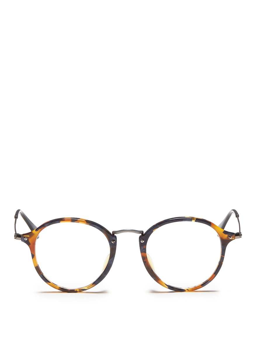 Lyst - Ray-Ban Acetate Round Frame Wire Temple Optical