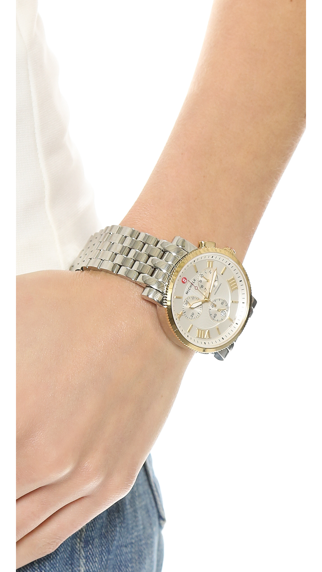 michele women's sport sail bracelet watch 38mm