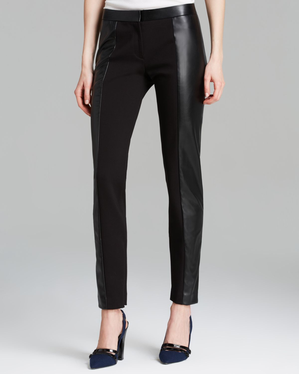 Tory Burch Mabley Faux Leather Pants in Black - Lyst