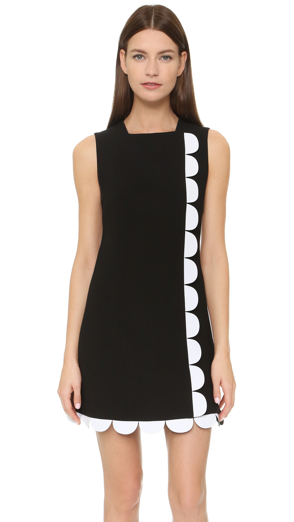 beckham scallop trim dress in black lyst beckham scallop trim dress in black lyst