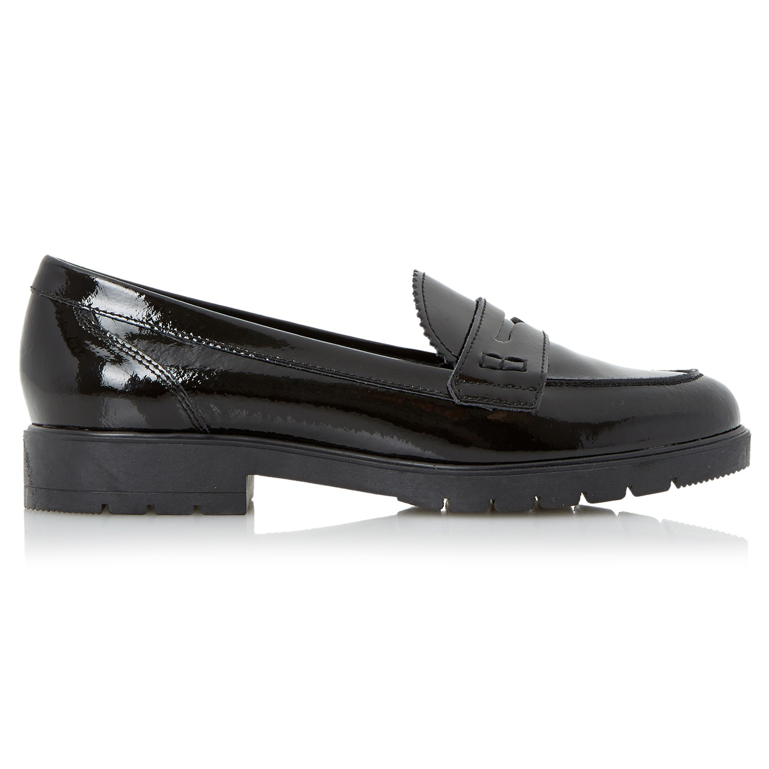 Dune Gleat Cleated Sole Loafers in Black Patent (Black) Lyst