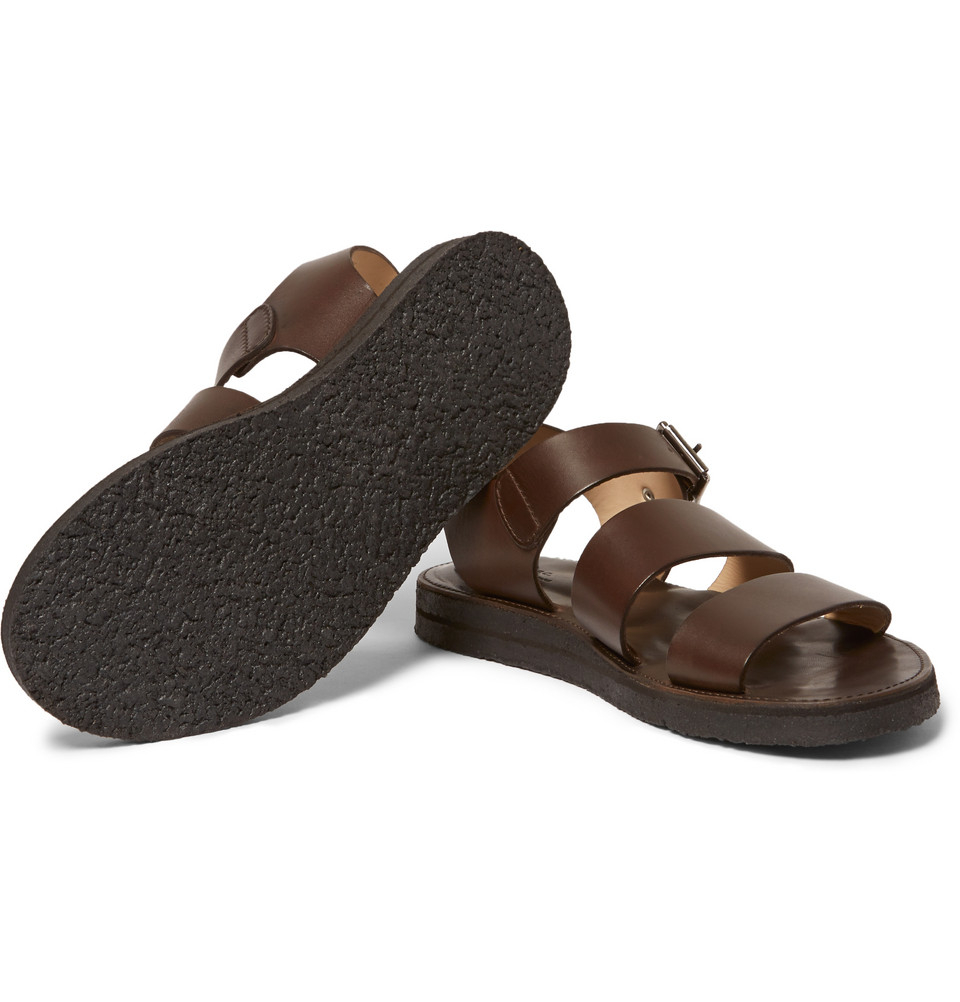 A.P.C. CrepeSole Leather Sandals in Brown for Men Lyst