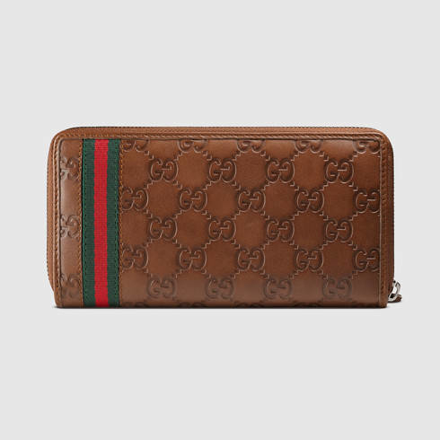 Lyst - Gucci Guccissima Zip Around Wallet in Brown for Men