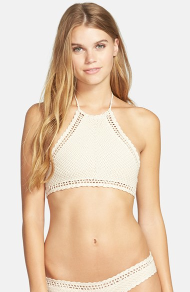 crochet high neck bikini top