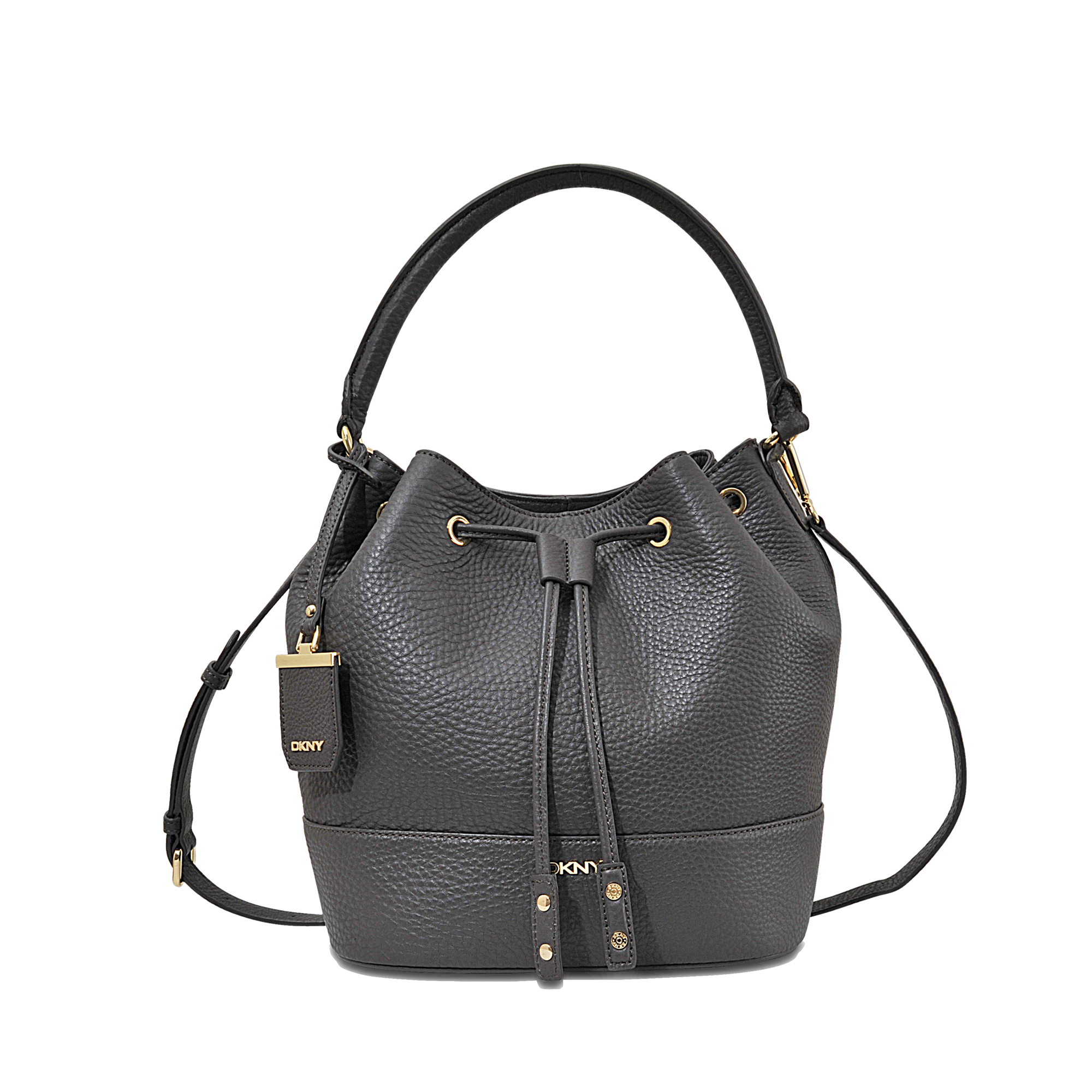 dkny wayne leather drawstring bucket bag