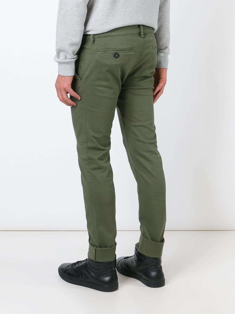 Lyst - Diesel Slim Chino Trousers in Green for Men