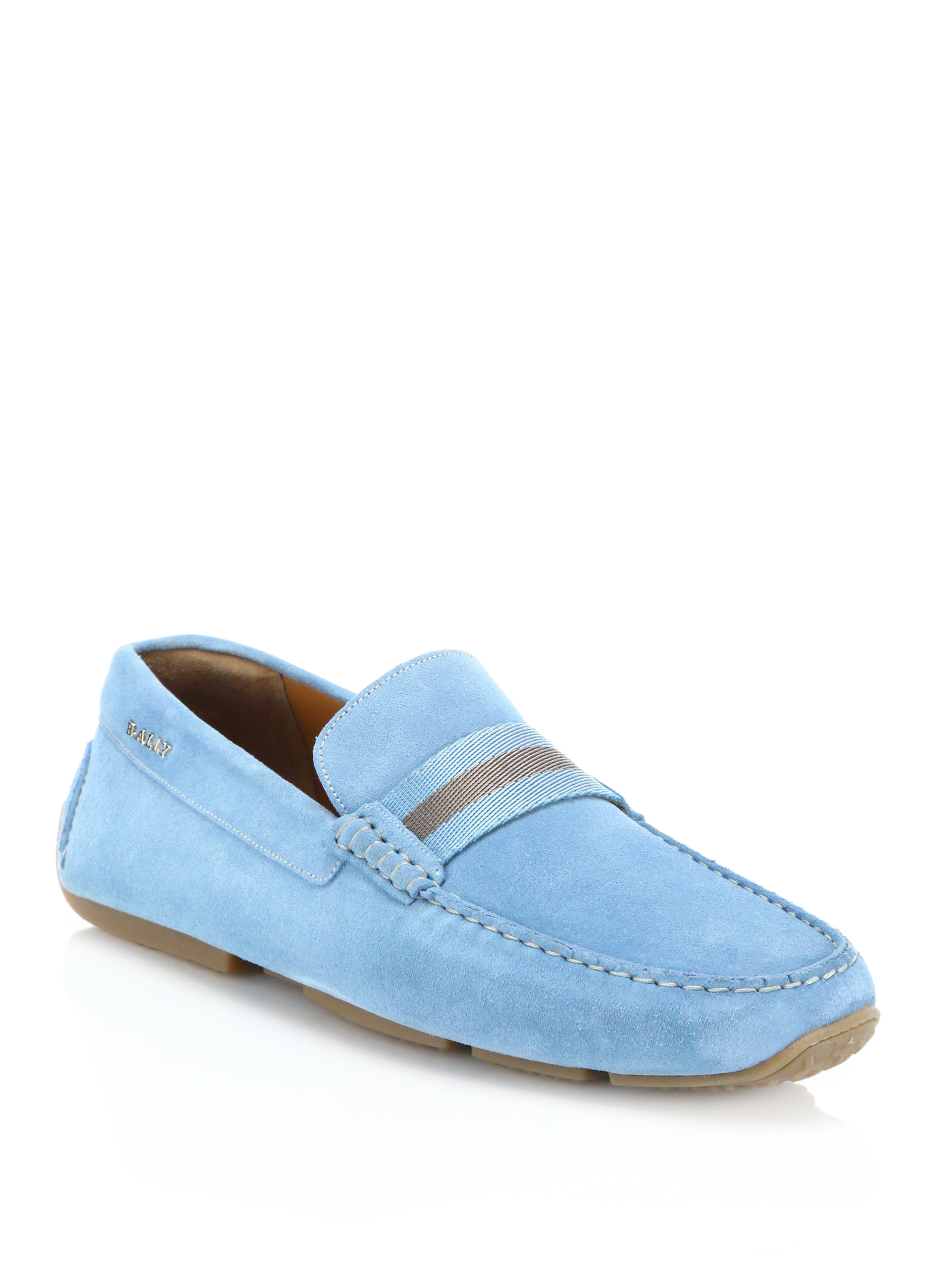 Bally Pearce Suede Drivers in Light Blue (Blue) for Men - Lyst