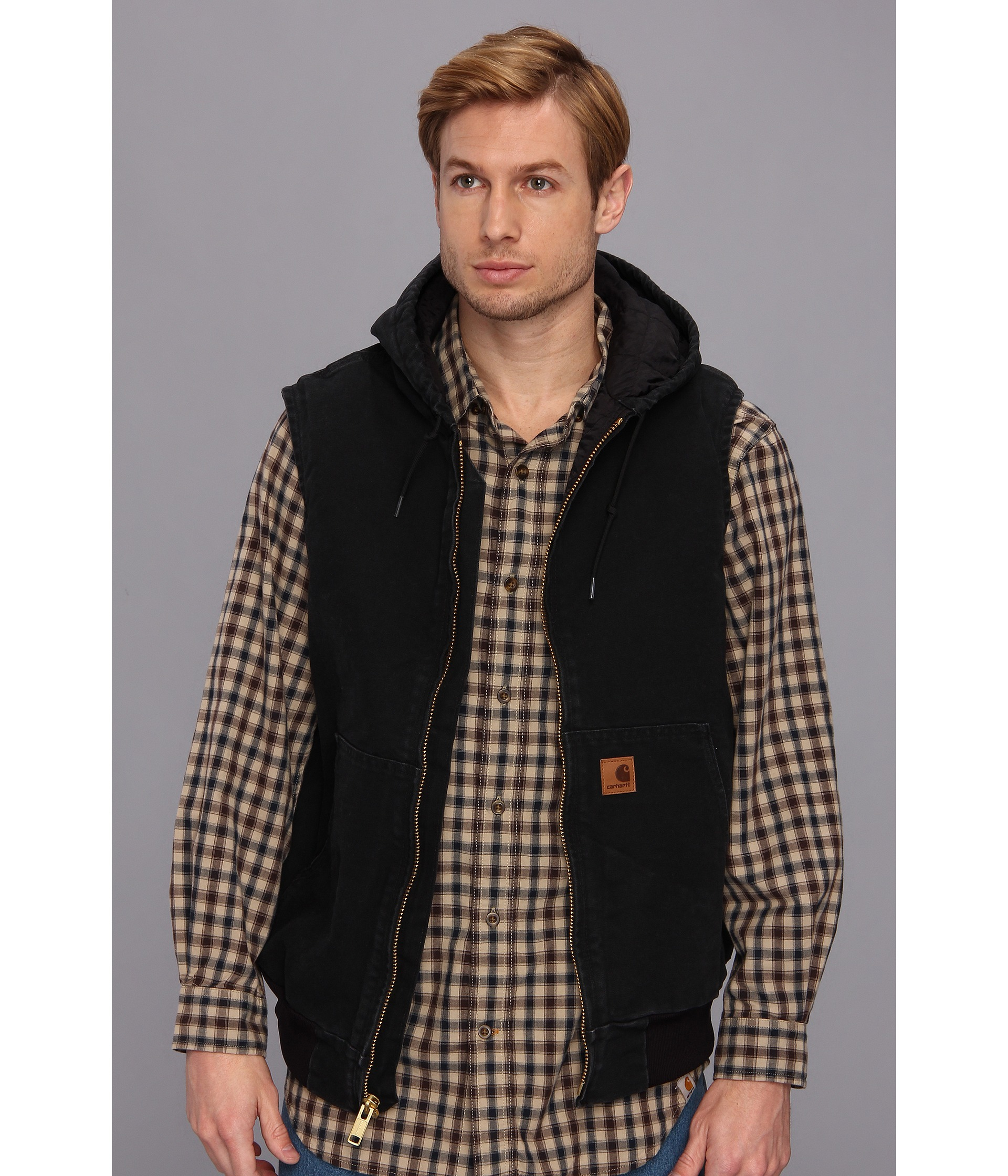 Carhartt Sandstone Hooded Active Vest in Black for Men Lyst