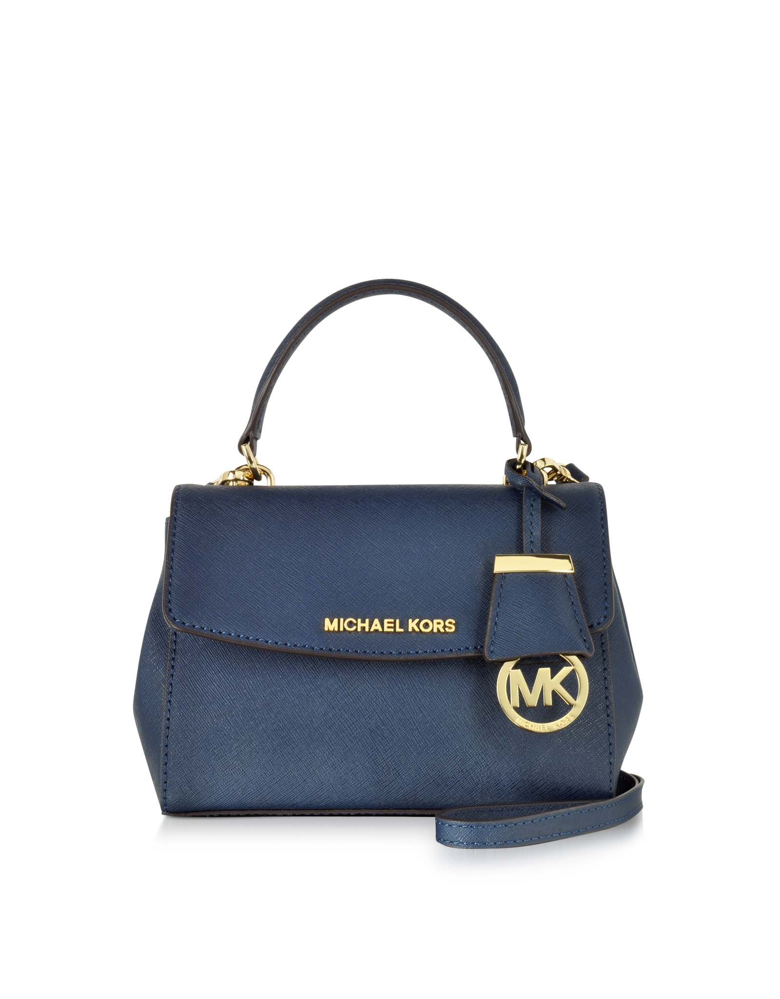 Michael Kors Ava Saffiano Leather Extra Small Crossbody Bag in Blue (Navy Blue) | Lyst