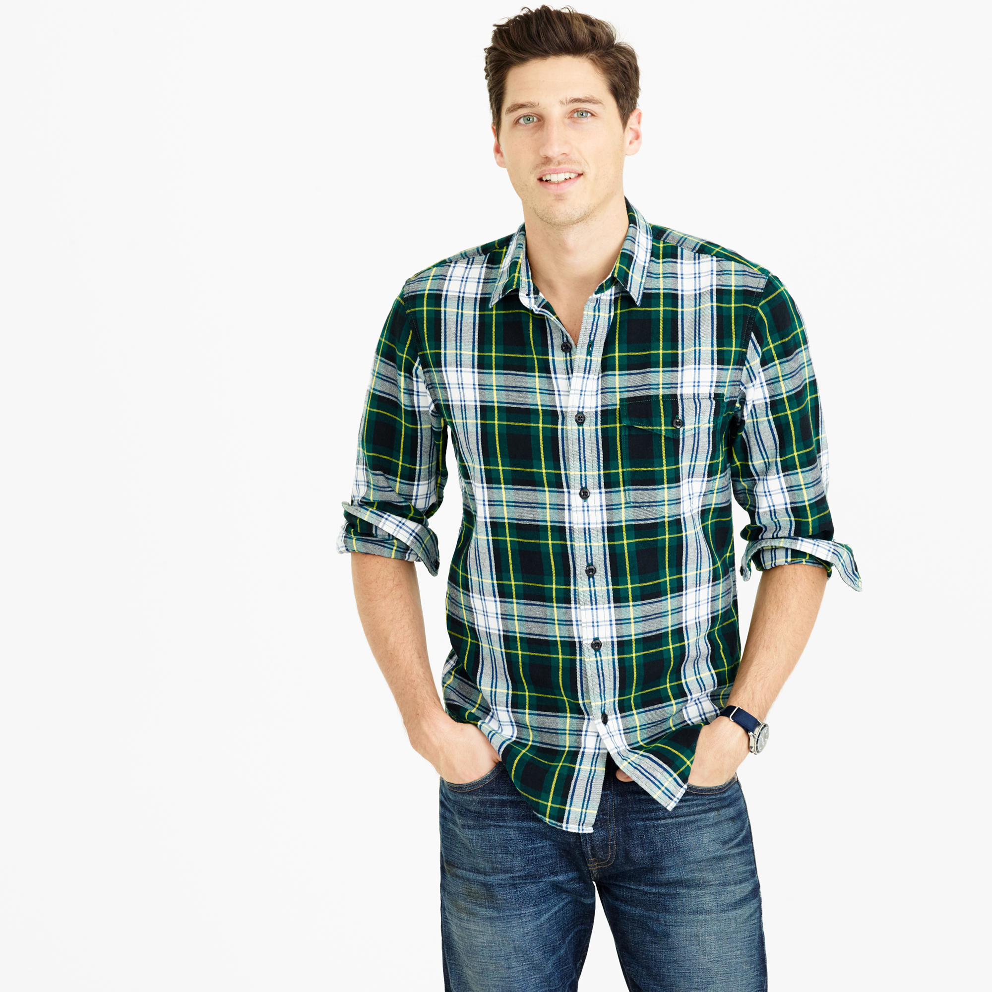 green and black flannels