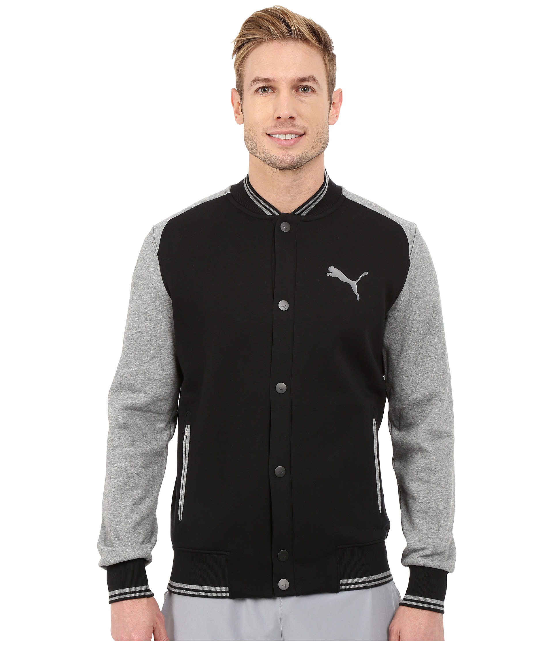 Lyst - Puma Varsity Jacket in Black for Men