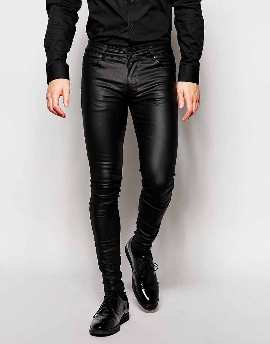 ASOS Extreme Super Skinny Jeans In Leather Look in Black for Men | Lyst  Canada