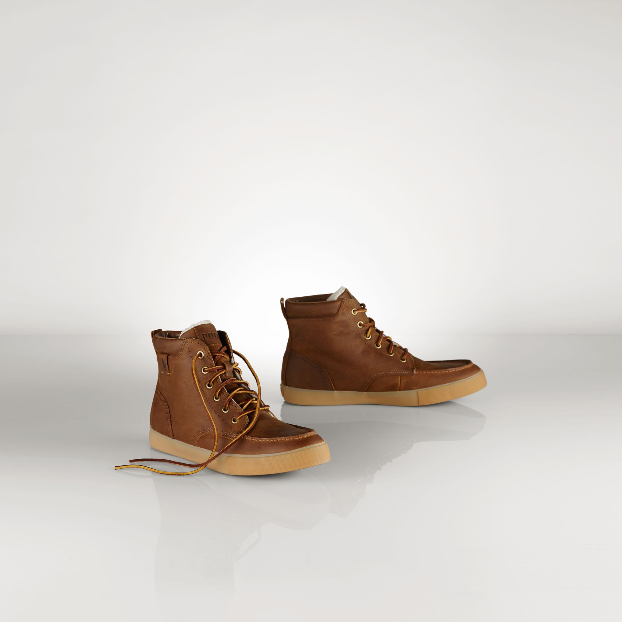 polo tedd leather sneaker boots