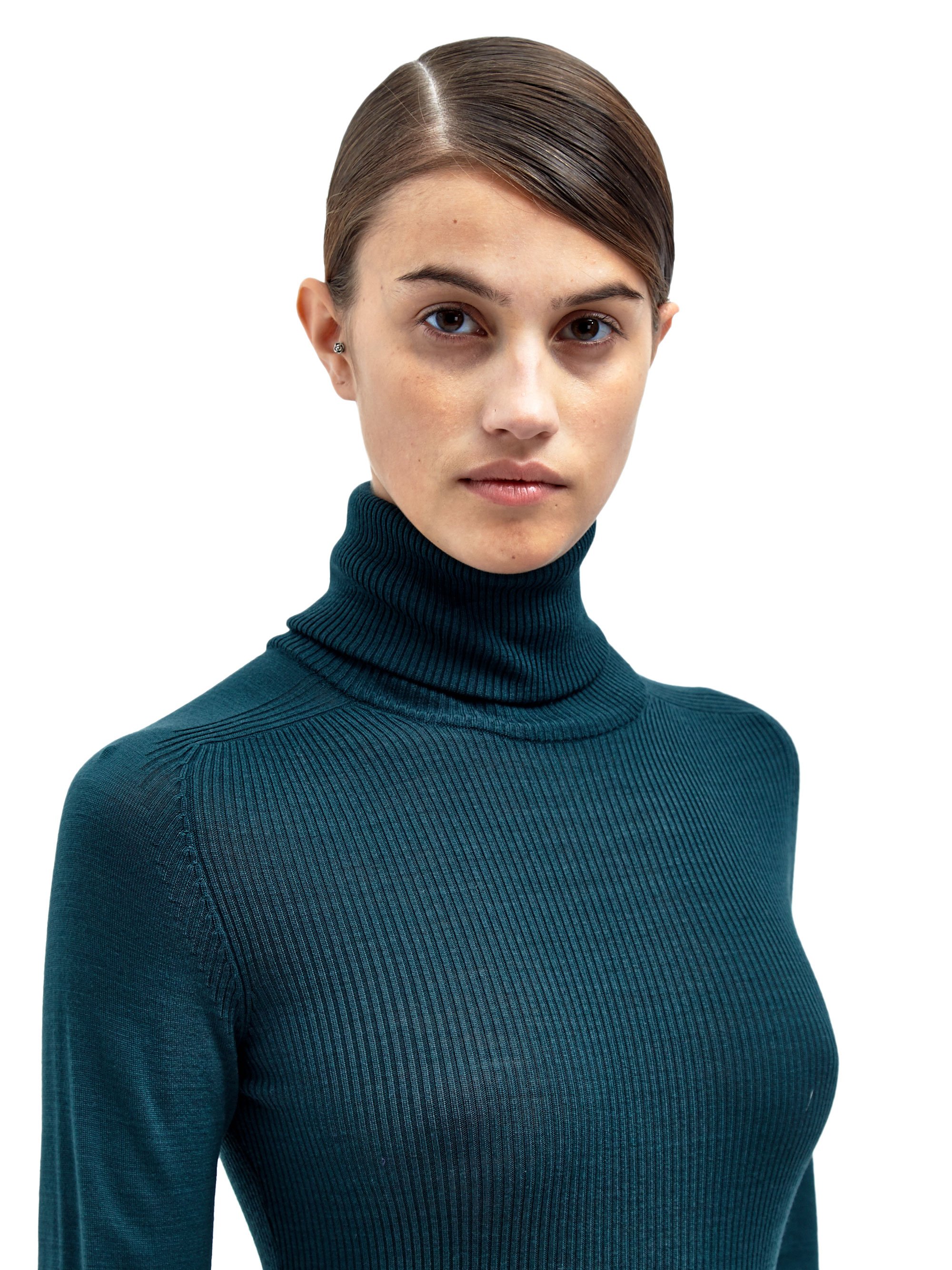 Lanvin Womens Knitted Turtle Neck Top in Green | Lyst