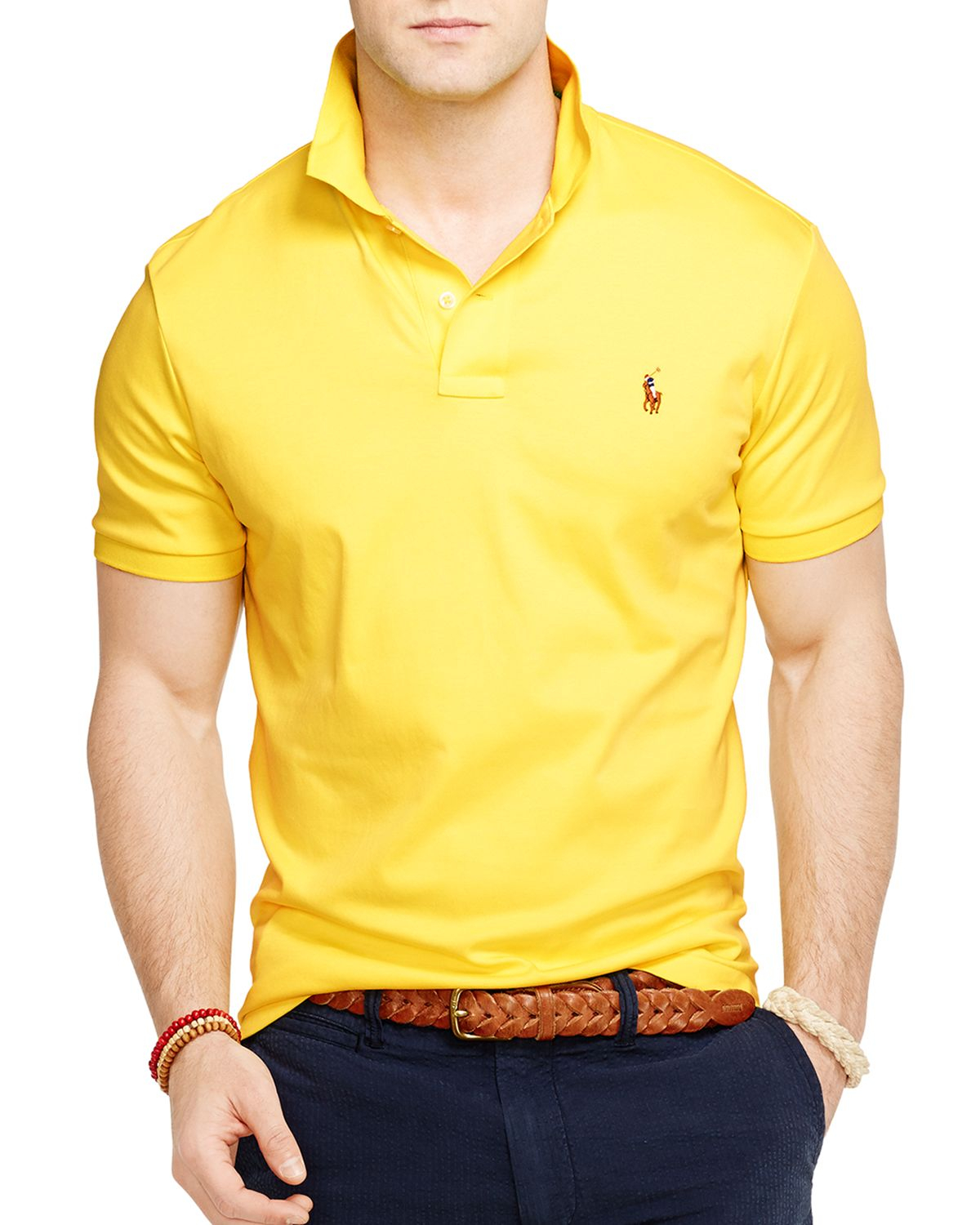 Ralph Lauren Polo Pima Soft-Touch Polo Shirt - Regular Fit in Yellow ...