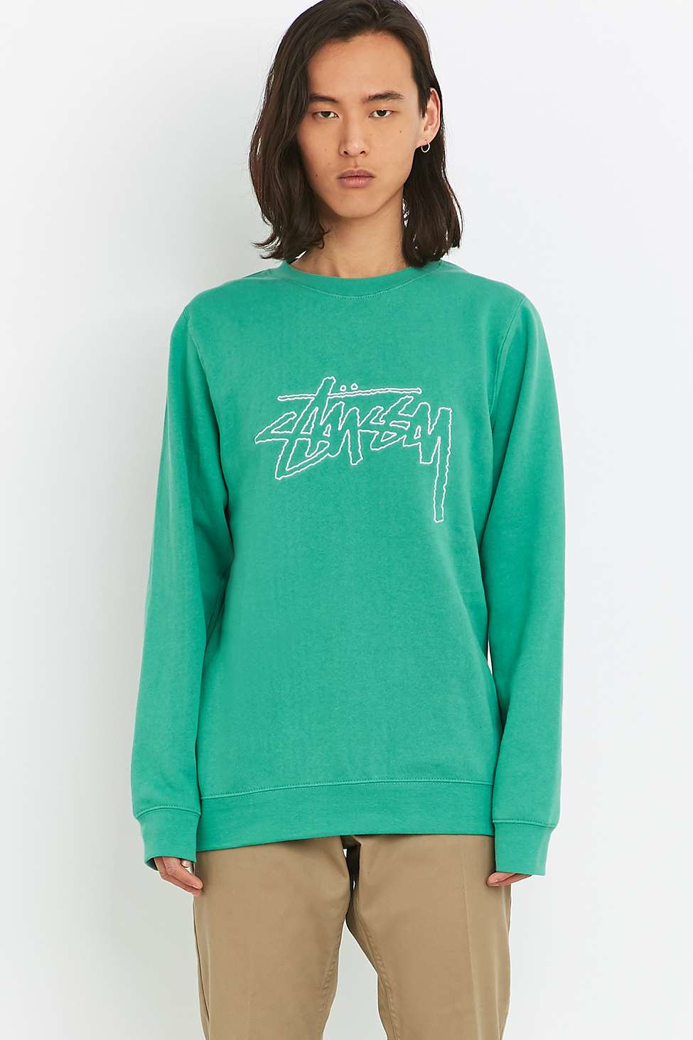 green stussy jumper