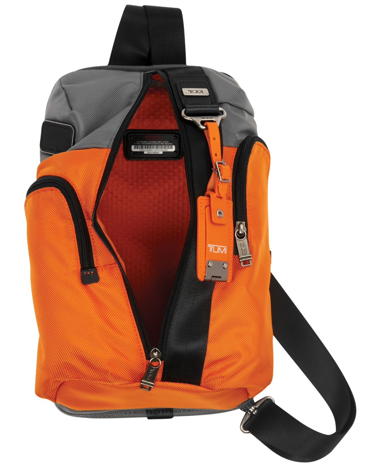 Tumi Alpha Bravo Monterey Sling Backpack in Orange for Men (Grey/Orange ...