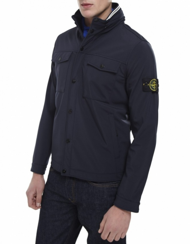Stone Island Soft Shell Jacket in Navy (Blue) for Men - Lyst