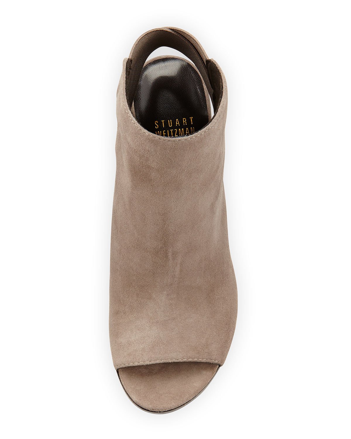 open toe suede bootie