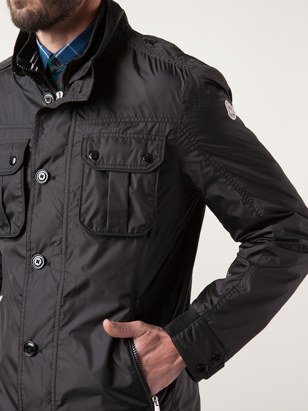 Moncler Windbreaker Jacket in Black for Men Lyst