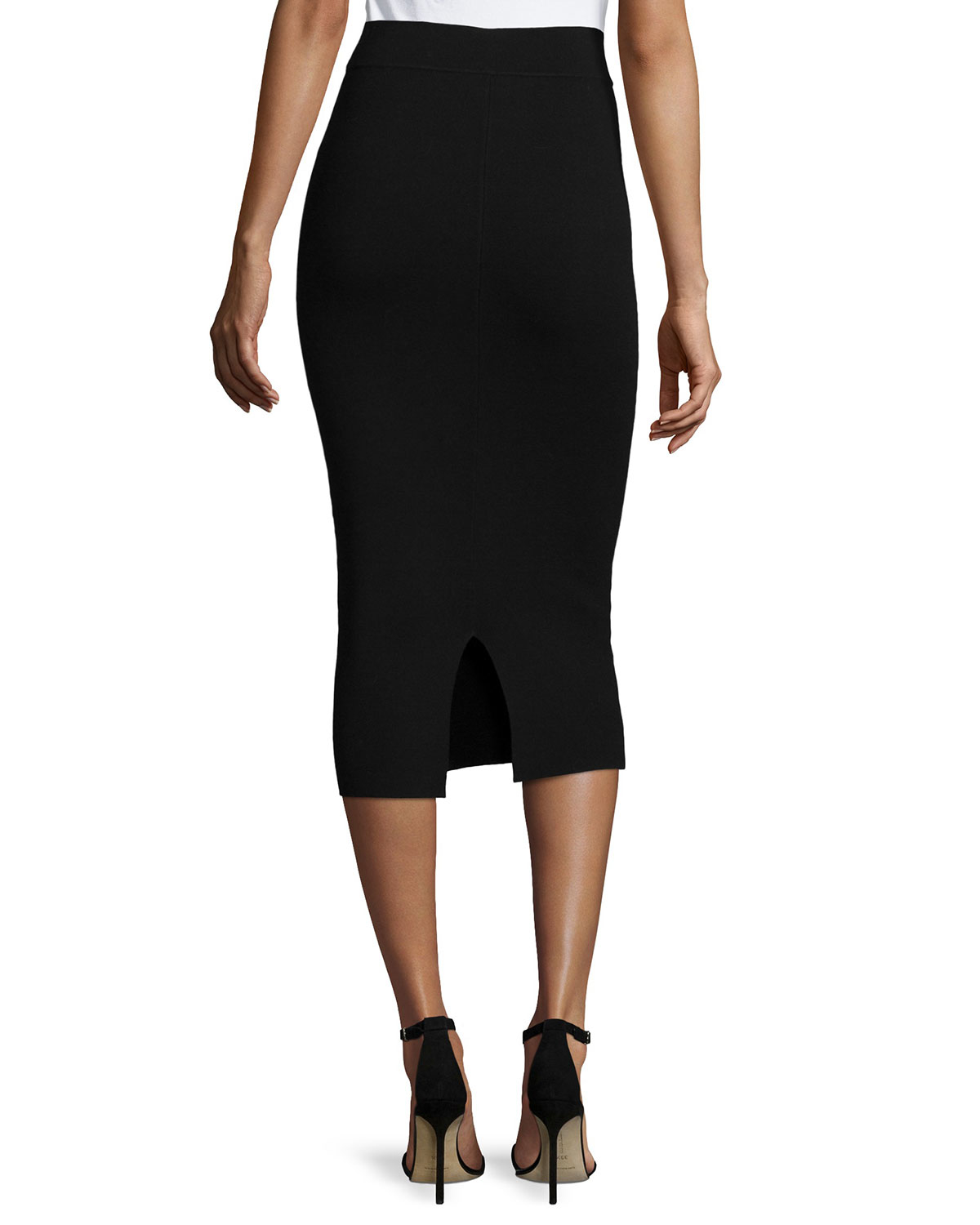 Lyst Milly Fitted Midi Pencil Skirt In Black