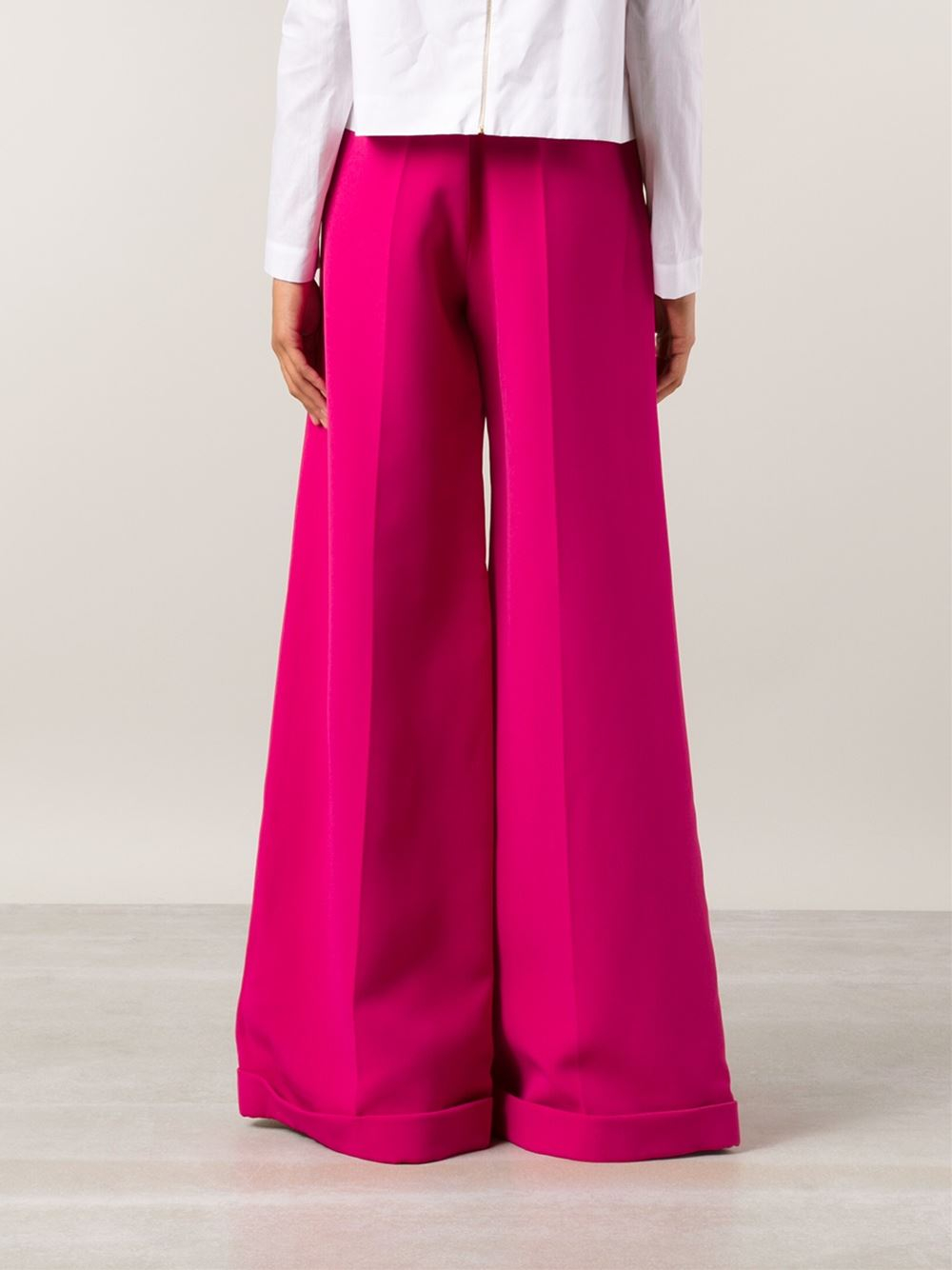Delpozo Wide Leg Crop Trousers in Pink 